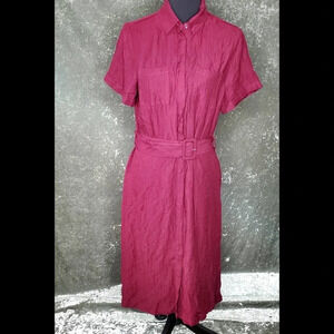 A New Day Button Down Midi Dress W/ Belt